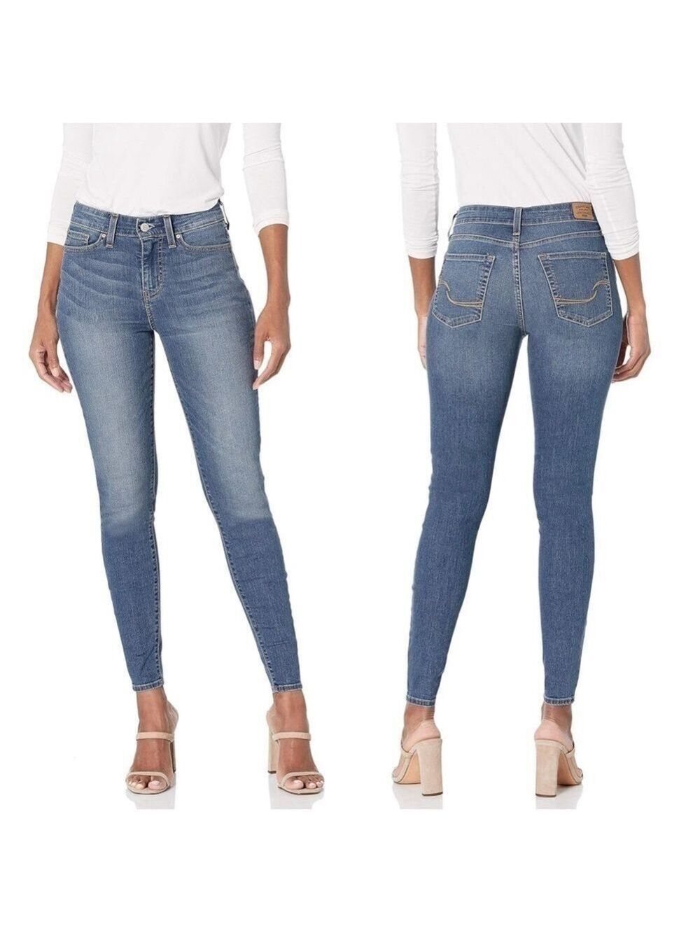 Levi's Signature Mid-Rise Cropped Skinny Leg Stretch Medium Wash Denim Jeans